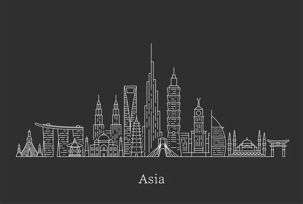 Asia skyline. Utazási és idegenforgalmi háttér. — Stock Vector