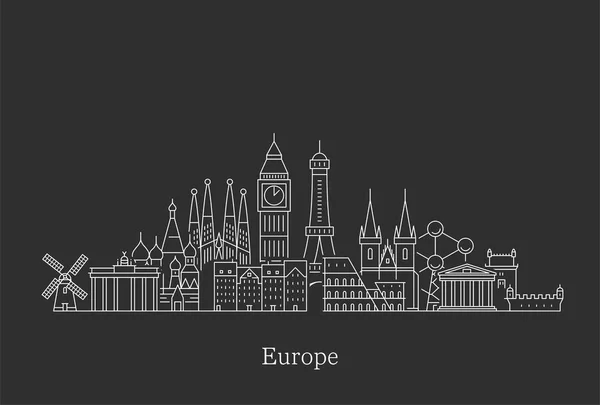 Beroemde monumenten in Europa. — Stockvector