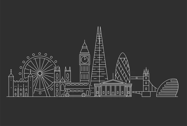 De skyline van de stad van Londen. — Stockvector