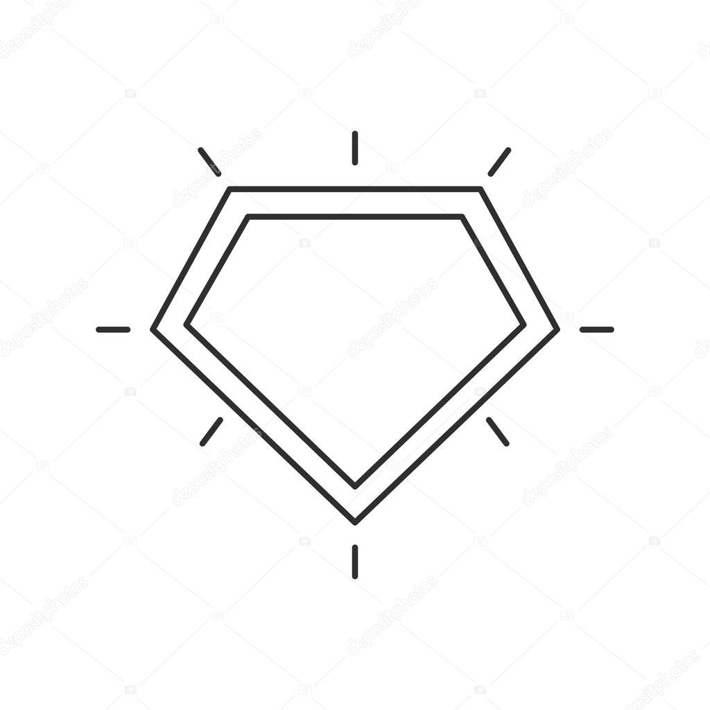 Shield line art icon. Superhero logo template.