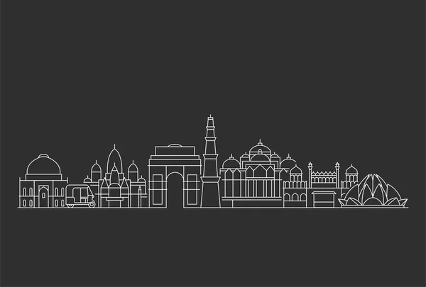 Nouveau delhi skyline . — Image vectorielle
