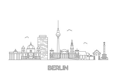 Berlin siluetinin. Vektör çizim
