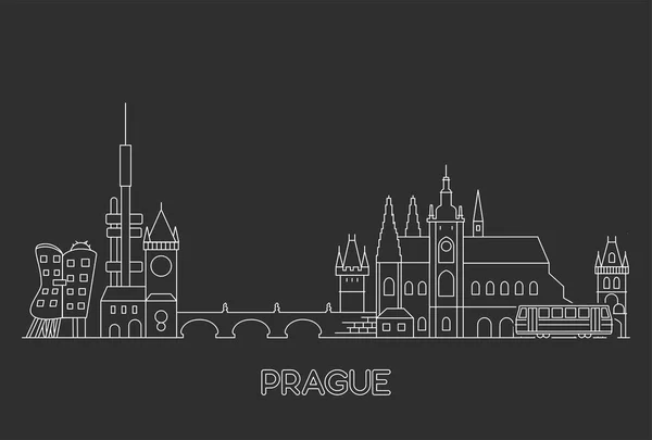 Skyline de Praga, República Checa . — Archivo Imágenes Vectoriales