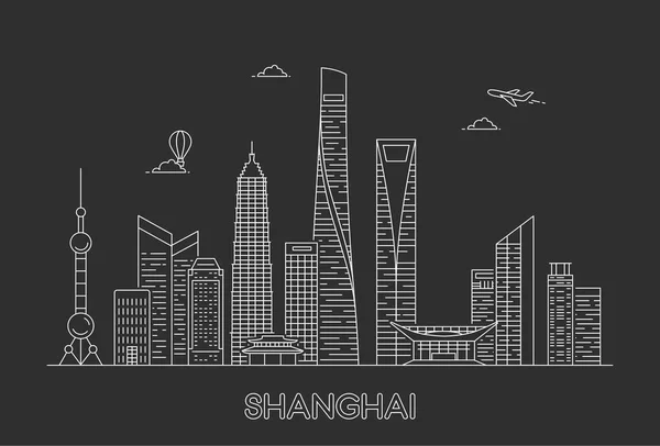 Ciudad de Shanghai Skyline . — Archivo Imágenes Vectoriales