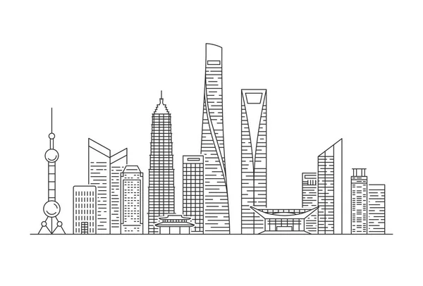 Shanghai City Skyline. — Stock Vector