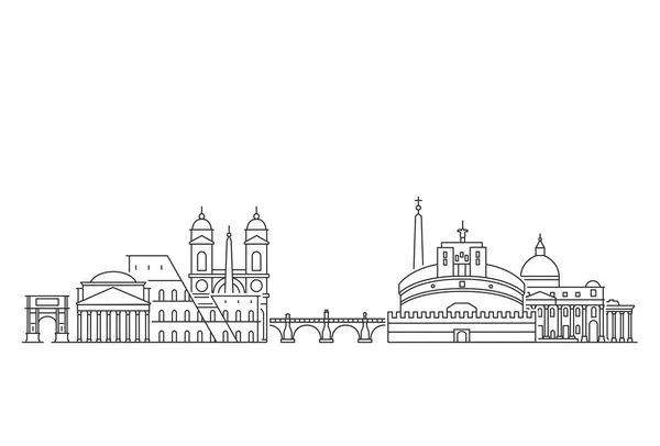 Skyline de Roma, Italia — Vector de stock