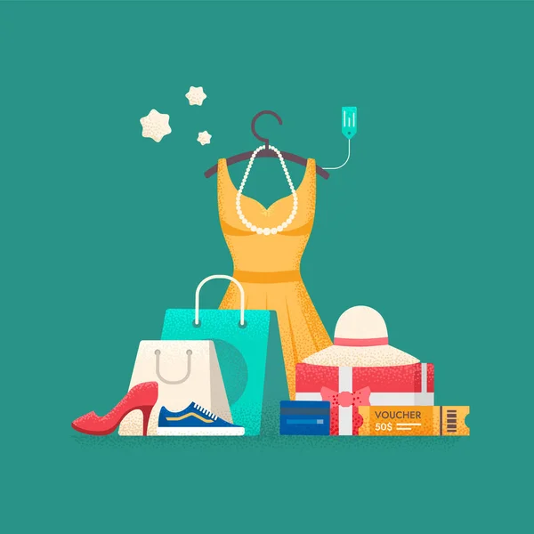 Concept de shopping. Ventes — Image vectorielle