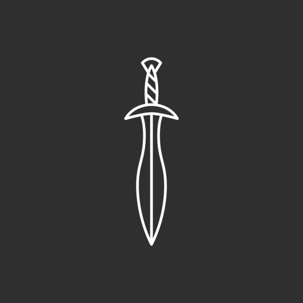 Значок меча. Линейная иллюстрация — стоковый вектор