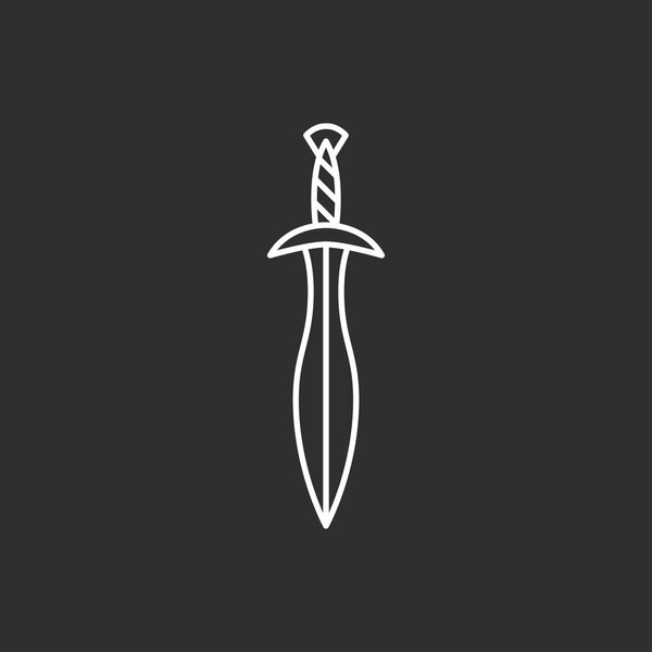 Sword icon. Line art illustration