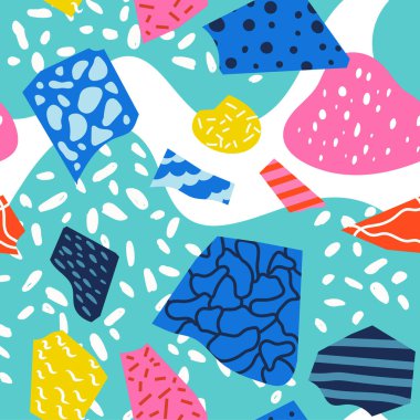 Renkli 80 'ler soyut, pürüzsüz desen