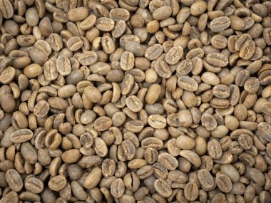 Afrika 'dan pişmemiş çiğ kahve çekirdeği. 