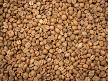 Afrika 'dan pişmemiş çiğ kahve çekirdeği. 