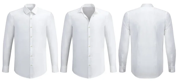 Белая Классическая Рубашка Мужская Рубашка Женская Рубашка Офис Стиль Фотография Стоковое Изображение