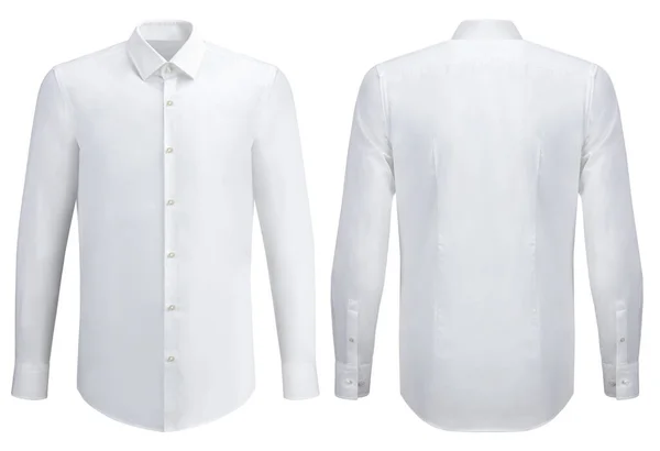 Белая Классическая Рубашка Мужская Рубашка Женская Рубашка Офис Стиль Фотография Стоковая Картинка