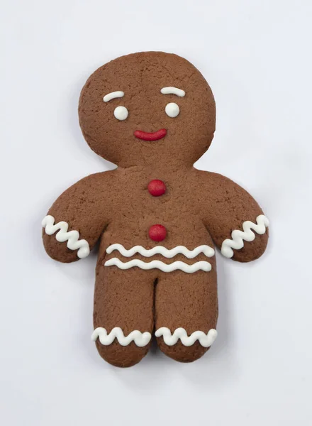 Gingerbread Clássico Biscoito Homens Herói Isolado — Fotografia de Stock