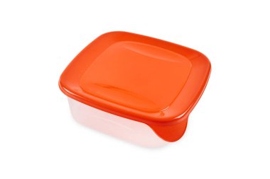 Beyaz arka plan üzerinde izole Gıda için renk plastik kutu