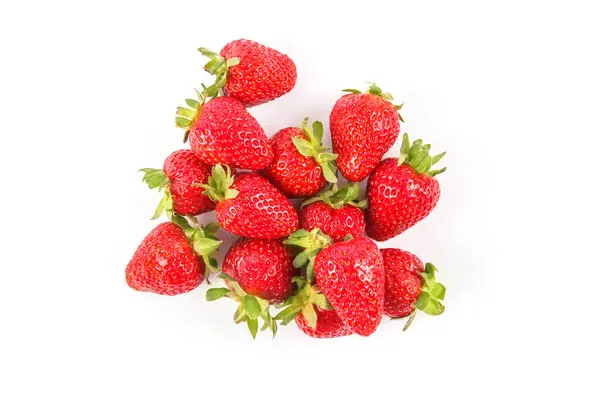 Fraise Fraîche Mûre Isolée Sur Fond Blanc Fruits Gros Plan — Photo