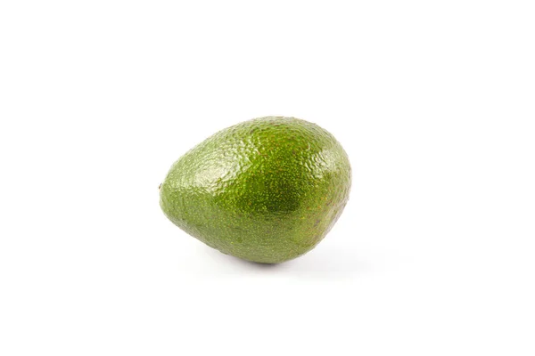 Avocado Verde Fresco Maturo Isolato Sfondo Bianco — Foto Stock