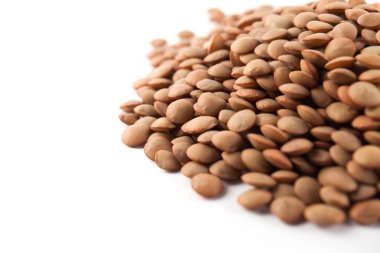 Beyaz arka plan üzerinde izole lentis kuru. Gıda katkı maddeleri