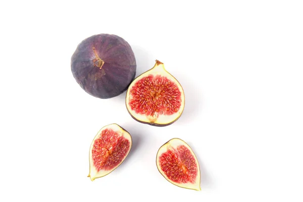 Ripe Fresh Fig Isolated White Background — Stock Photo, Image