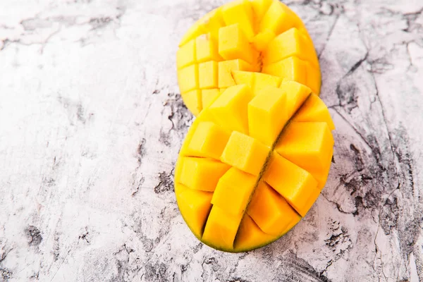 Zralé Čerstvé Mango Zblízka Složky Potravin Koncepce Zdravotnictví — Stock fotografie