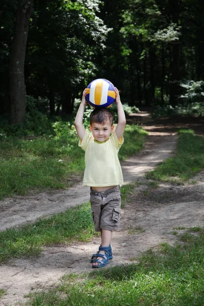 Cool Boy Ball Nature Sport Concept — Stock Photo, Image