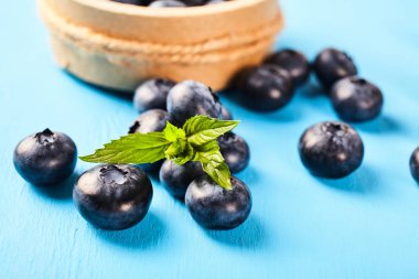 Olgun yaban mersini taze yakın çekim. Gıda katkı maddeleri. Doğa arka plan