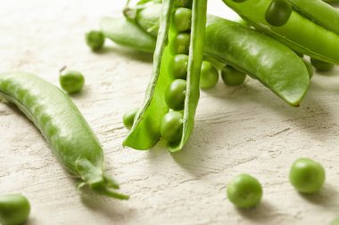 Taze yeşil bezelye kapatın. Gıda katkı maddeleri. Doğa arka plan