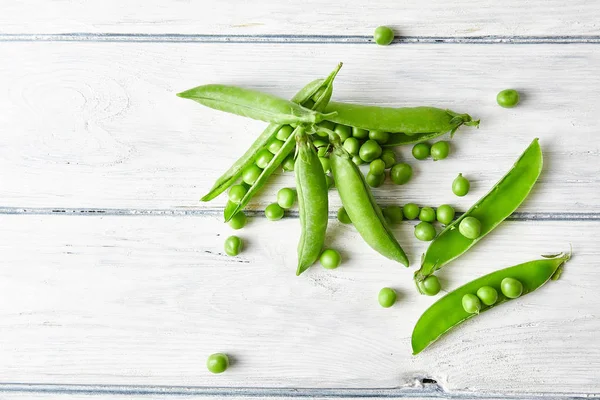 Los Guisantes Verdes Frescos Acercan Ingredientes Fondo Naturaleza — Foto de Stock