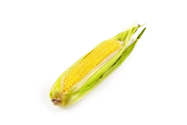 Świeżych Kukurydzy Białym Tle Składniki Żywności — Zdjęcie stockowe