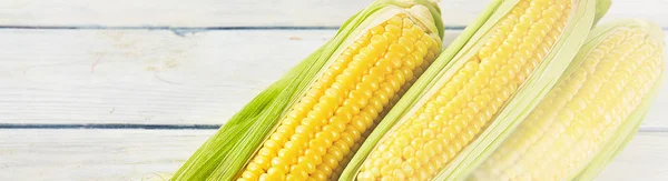 Свежая Кукуруза Столе Продукты Питания — стоковое фото
