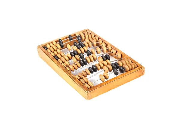 Gamla Retro Abacus Isolerad Vit Bakgrund Affärsidé — Stockfoto