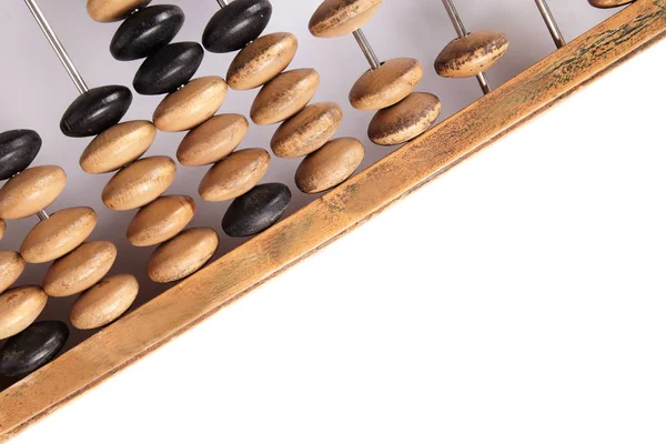 Oude Retro Abacus Geïsoleerd Een Witte Achtergrond Bedrijfsconcept — Stockfoto