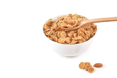 Beyaz arka plan üzerinde izole çok tahıl gevreği. Sağlık Gıda