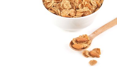 Beyaz arka plan üzerinde izole çok tahıl gevreği. Sağlık Gıda