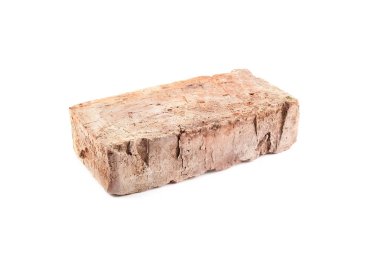 Beyaz arka plan üzerinde izole eski tuğla. Endüstriyel kavramı