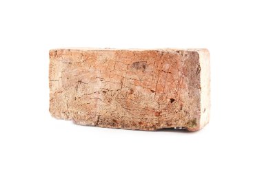 Beyaz arka plan üzerinde izole eski tuğla. Endüstriyel kavramı