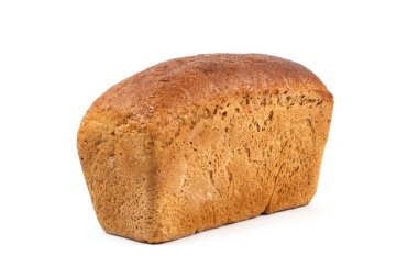 Beyaz arka plan üzerinde izole taze ekmek. Gıda katkı maddeleri