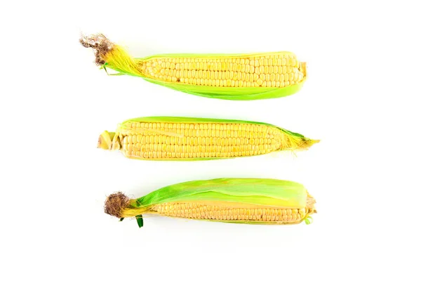 Зрізати Кукурудзу Ізольовано Білому Тлі Харчові Інгредієнти — стокове фото