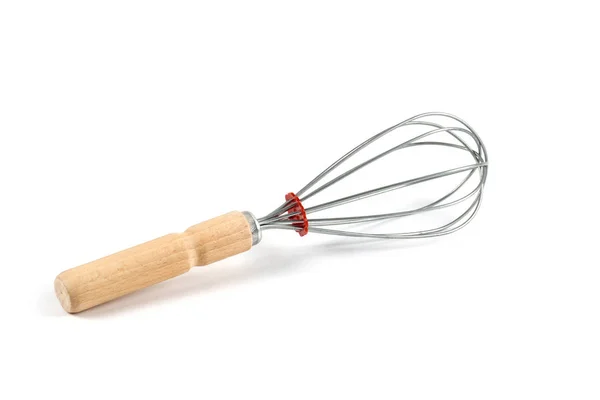 Whisk Bakery Kitchen Tool White Background Top View — Stock Photo, Image