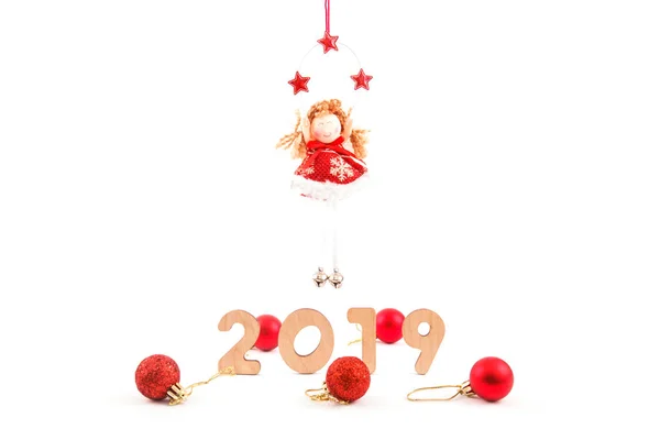 Feliz Ano Novo Com 2019 Números Fundo Brilhante — Fotografia de Stock