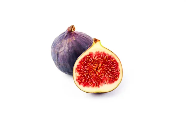 Fresh Fig Isolated White Background Food Ingredients — Stock Photo, Image