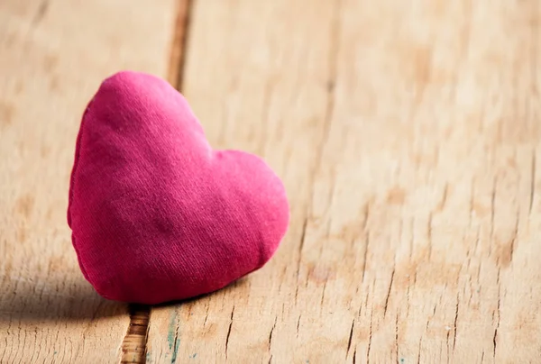 Heart Wood Desk Valentines Day Background — Stock Photo, Image