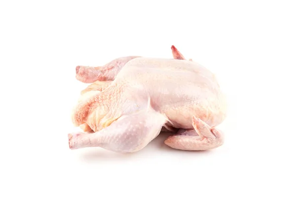 生鶏の死骸は 白い背景で隔離 生の肉 — ストック写真