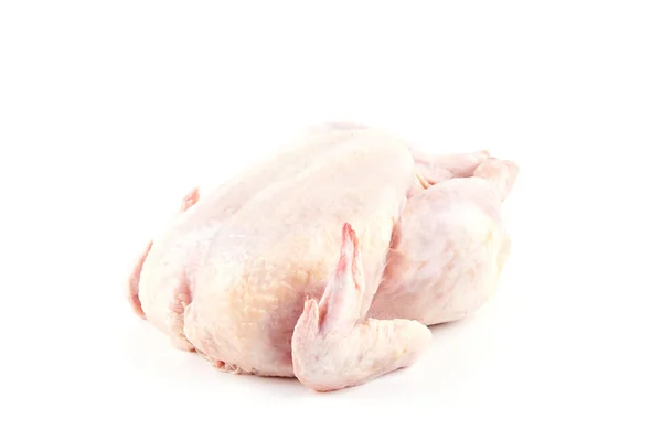 生鶏の死骸は 白い背景で隔離 生の肉 — ストック写真