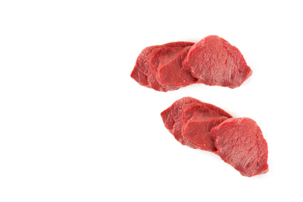 原料新鲜的肉被隔绝在白色背景上 — 图库照片