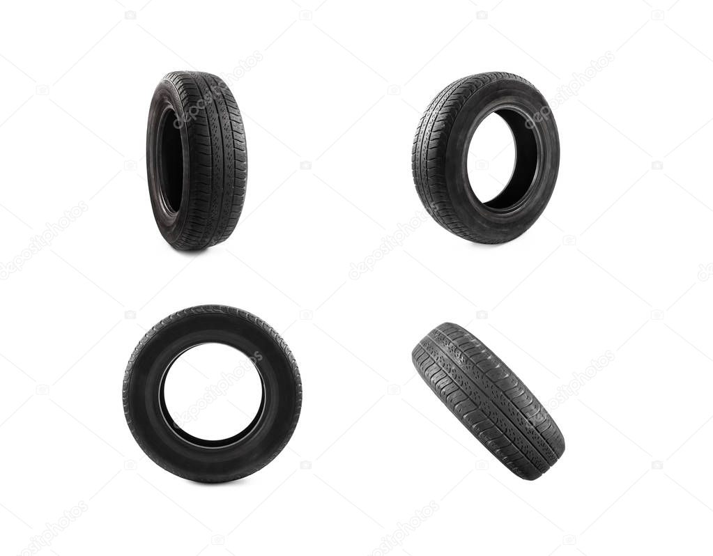 Set of Car tire isolated