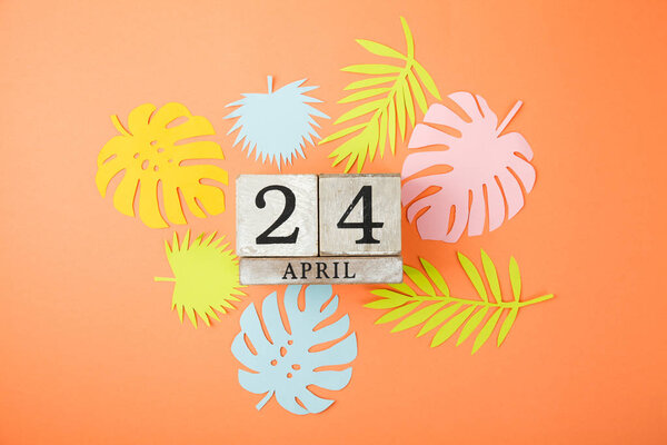 Easter background with calendar cube