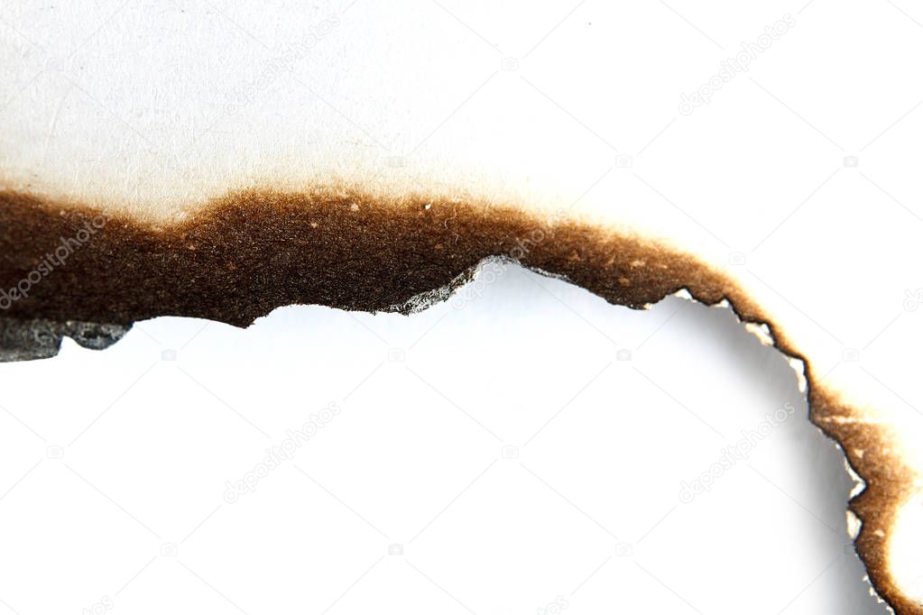 isolated scorched paper