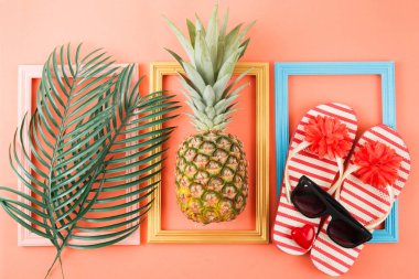 Ananas ile yaz arka plan